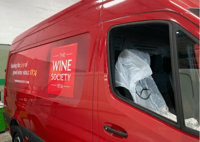 the side of a wine society van